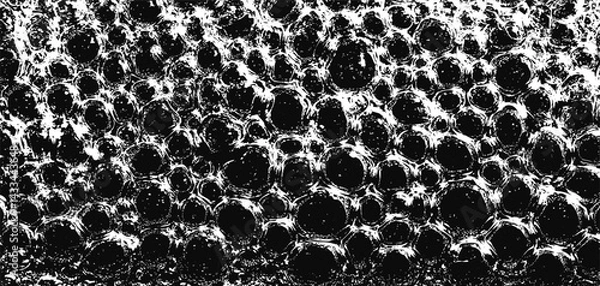 Fototapeta Texture overlay featuring a detailed bubble pattern highlighting various shapes and sizes in a monochromatic style