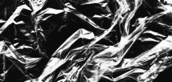 Obraz Texture of plastic overlay in halftone pattern highlighting intricate folds and creases