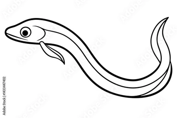 Fototapeta Ribbon Eel Outline Design