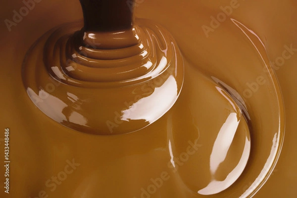 Obraz melted dark chocolate, sweet background. liquid cocoa texture.