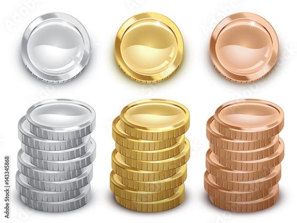 Obraz Gold, silver and copper coins