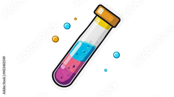 Obraz A scientific test tube used for mixing various liquids, a symbol of science and chemistry.