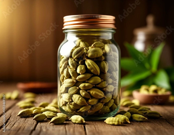 Obraz cardamom in a jar