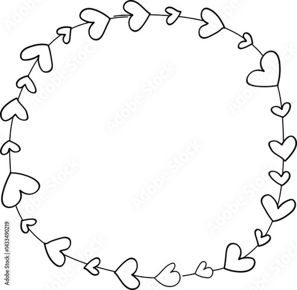 Obraz frame with heart and flowers ornament