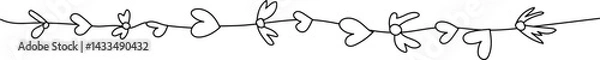 Obraz line divider separator heart hand drawing doodle scribble element