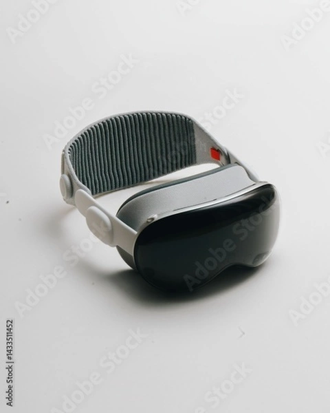 Obraz High-tech virtual reality headset on white background.