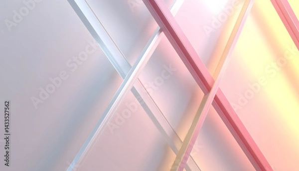 Fototapeta Abstract lines create beautiful interplay of colors and light in this modern design. soft hues blend seamlessly, evoking sense of calm and creativity