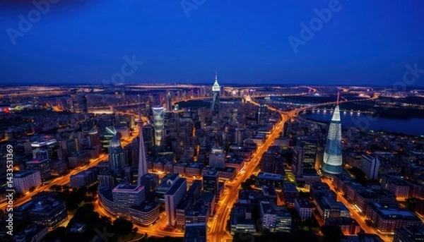 Fototapeta Cityscape at Dawn/Dusk
