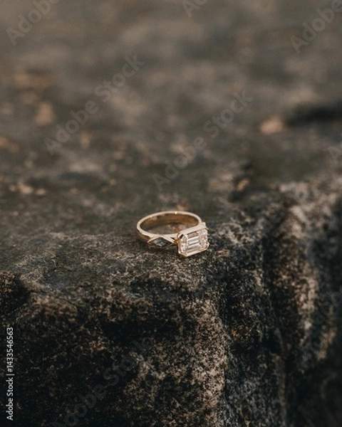 Obraz Diamond ring on textured rock