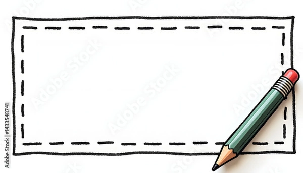 Obraz Blank template with pencil on a white background in frame