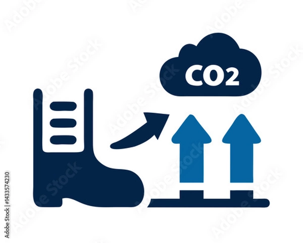 Fototapeta Carbon Footprint Reduction Icon Symbolizing Lower CO2 Emissions  