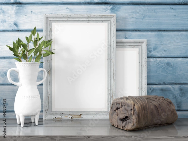 Obraz Mock up blank frame. 3d rendering