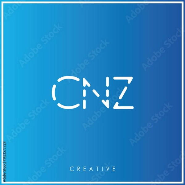 Fototapeta CNZ Creative Minimal monogram and logo. Elegant leaves. Modern design. Premium Vector latter logo design. Creative Logo. Vector Illustration logo. letters Logo. Brand Identity Logo. Company Logo.