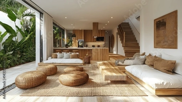 Obraz Tropical Modern Open Plan Home Interior.