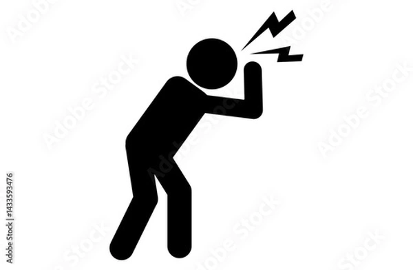 Obraz 「頭痛に苦しむ人のシルエットアイコン