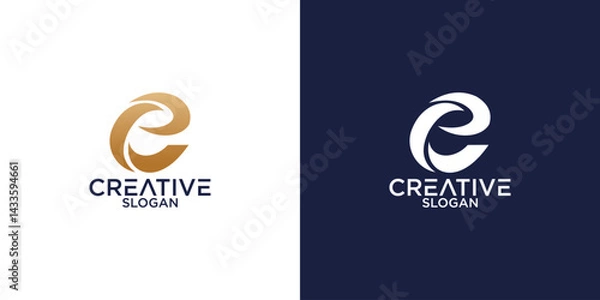 Fototapeta letter e monogram logo vector design