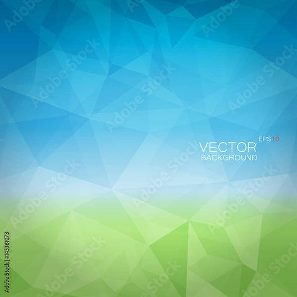 Obraz Sky and green field polygonal background