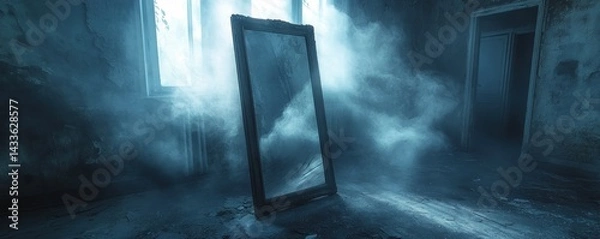 Fototapeta Abandoned room, dusty reflection
