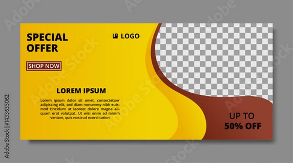 Obraz sales promotion banner template with image space