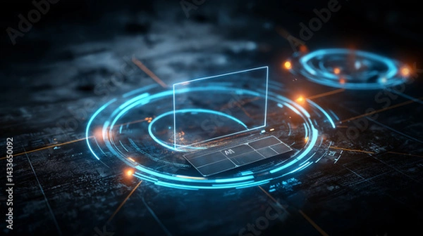 Fototapeta High Tech Interface Button Press