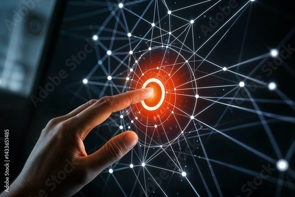 Obraz digital technology internet network connection big data digital marketing iot internet of things mobile phone and laptop computer surfing internet innovative technology background
