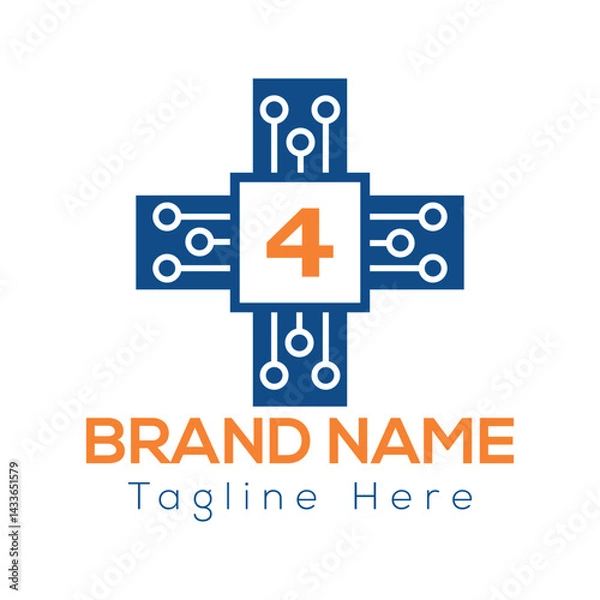 Fototapeta Abstract a colorful business logo design concept on an abstract background, showcasing creative strategy and success 4 logo design