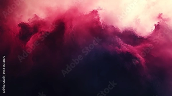 Fototapeta Crimson and Indigo Waves Abstract Painting