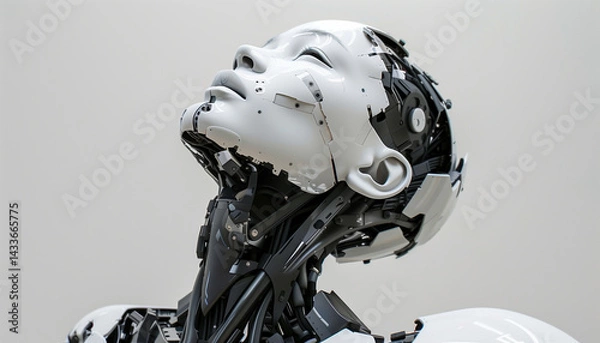 Obraz Visage de femme robot humanoide très humain concept IA