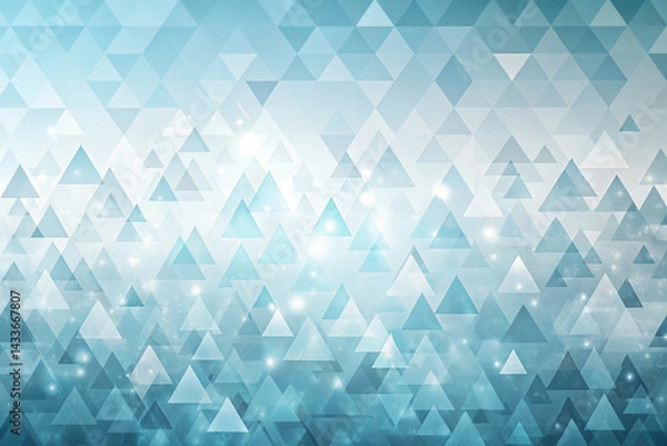 Obraz Powder blue to soft gray with translucent triangles floating in layers