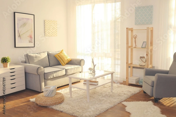 Fototapeta Modern interior of living room