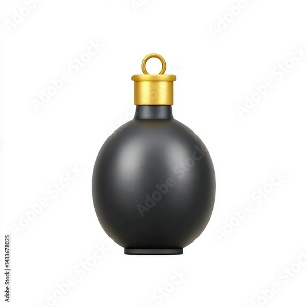 Fototapeta Dark ornament with gold cap isolated on white background