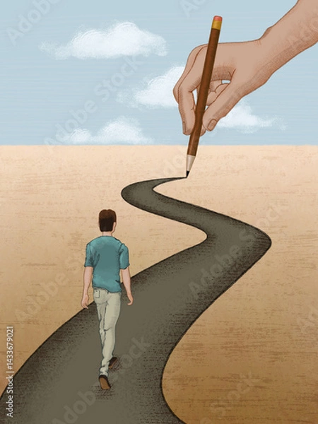 Fototapeta Drawing your own path