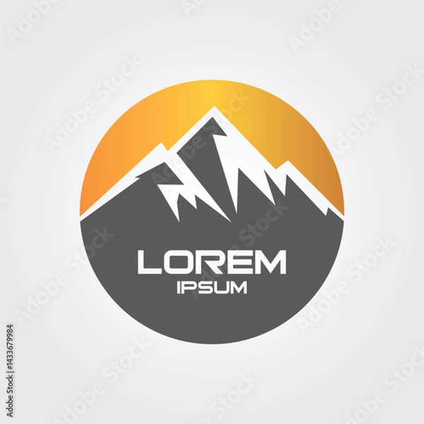Obraz Circle mountain icon design illustration