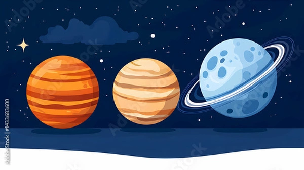 Obraz Pixel Art Planets In Space