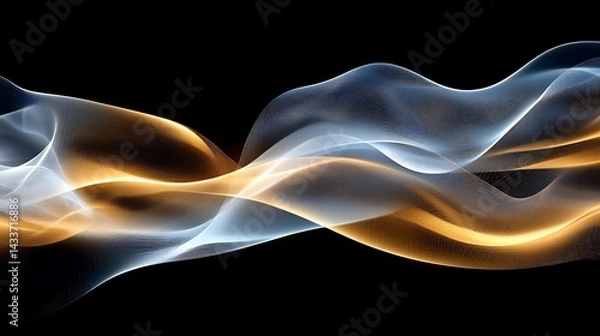 Fototapeta Abstract Gold and Blue Waves Abstract Background Design