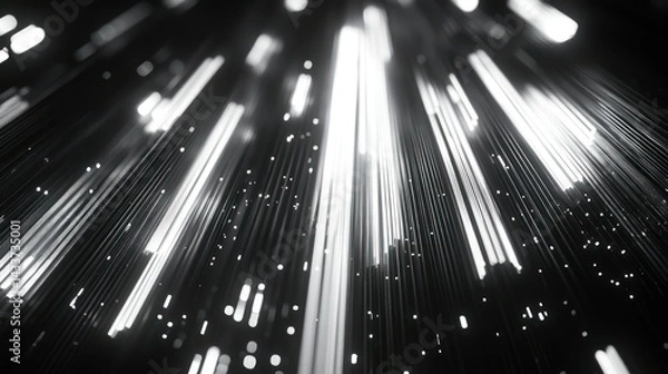 Obraz Fiber optics glow with speed, transmitting data through network connectivity, digital communication represented abstractly.