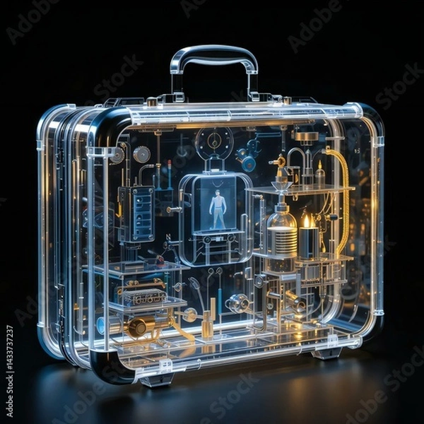 Fototapeta The industrial manufacturing of car engines, complex machines utilizing metal and fuel systems, is a significant part of the transportation technology and automotive business production