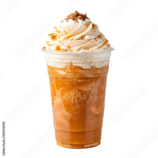 Obraz Creamy pumpkin spice beverage topped with whipped cream and spices