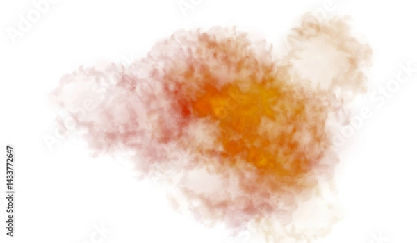 Obraz Colorful smoke steam effects on transparent background for graphical use. Fog steam clouds overlay effect. Png image