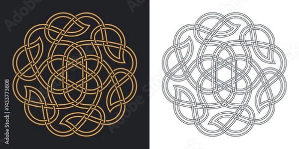 Obraz Celtic circular knot. Geometric decorative ornament design.