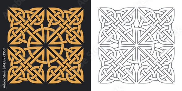 Obraz Celtic traditional knot. Geometric ethnic ornament design.