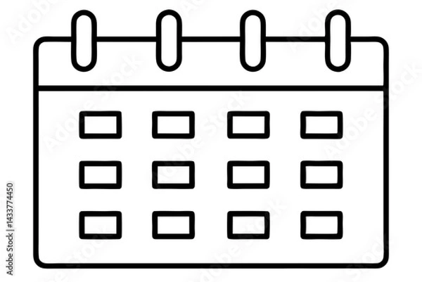 Fototapeta Minimalist Calendar Line Art – Perfect for Scheduling, Planning, and Productivity Designs

