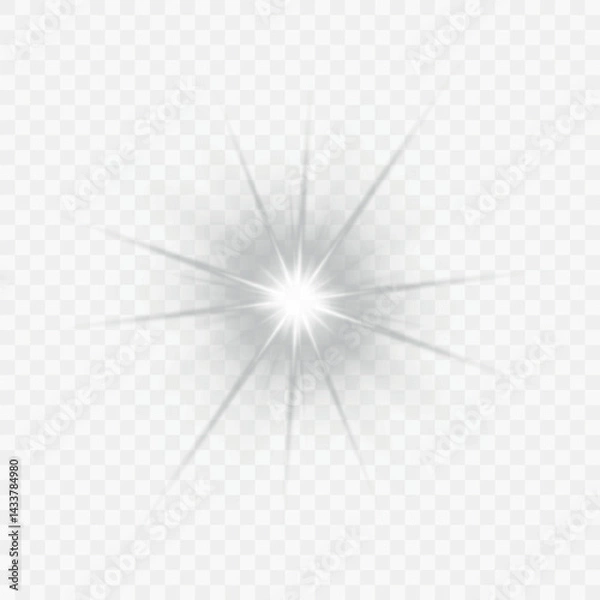 Fototapeta Png Light effects. Png Isolated white transparent light effects, glare, explosion, sparkle, dust, line, solar flare, spark and stars, spotlight, curve rotation. Sunlight, abstract special effect.