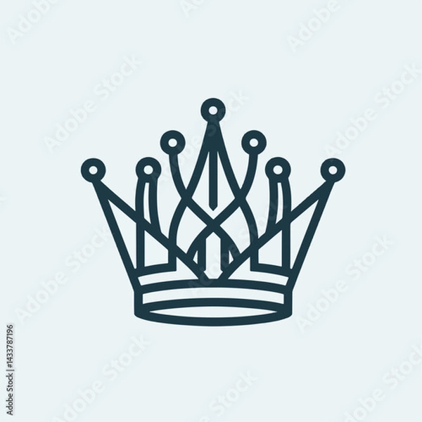 Fototapeta A simple, modern, line art crown design.A simple, modern, line art crown design.