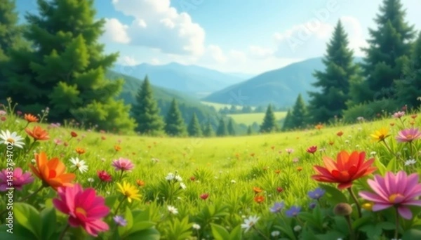 Obraz Blurred natural landscape, ideal for product placement, light, blur, winter