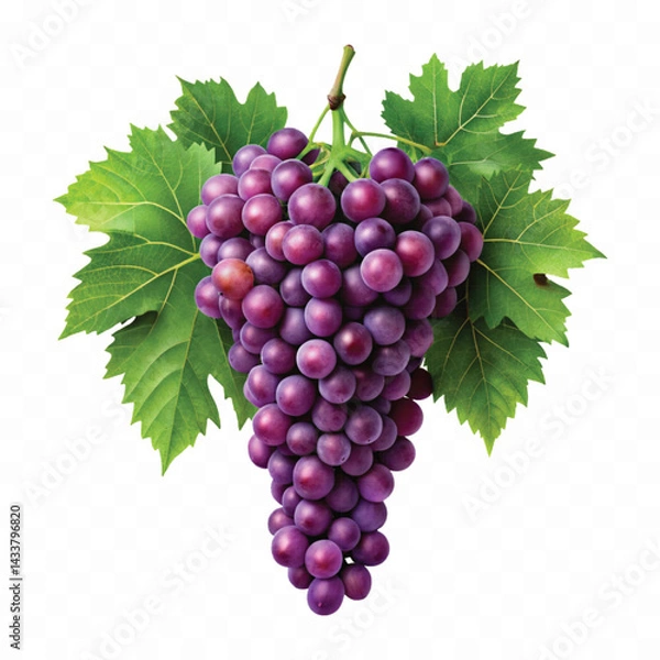 Fototapeta abstract 3d fresh  bunch grapes in different style isolated on white background