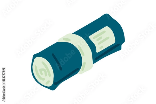 Obraz Rolled Camping Mat Vector Illustration