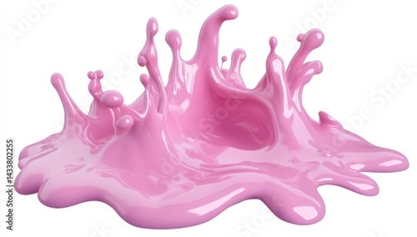 Fototapeta A vibrant pink liquid splash with a dynamic and abstract form