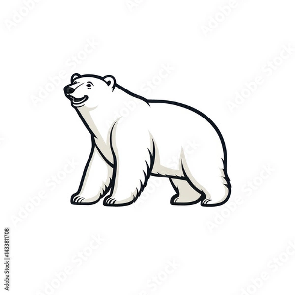 Obraz playful polar bear logo, symbolizing fun and friendliness, perfect for branding in food or beverage industries, transparent background