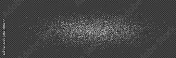 Fototapeta Sugar or salt powder splashing on table or countertop in perspective. Snow texture. Oval trace of sifted flour on surface. Vector illustration